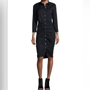 Veronica Beard Black Ruched Dress